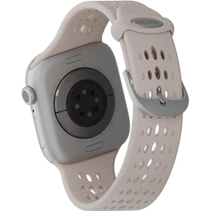 Decoded Ares O Silikonarmband für Apple Watch 38–42 mm, perforiert, beige, ergonomische Schnalle für optimalen Komfort – Bild 4