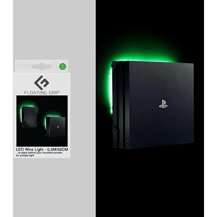 Floating Grip LED Strip Wandstreifenleuchte, 500 mm mit USB, grün für Sony PlayStation 4 – Bild 5