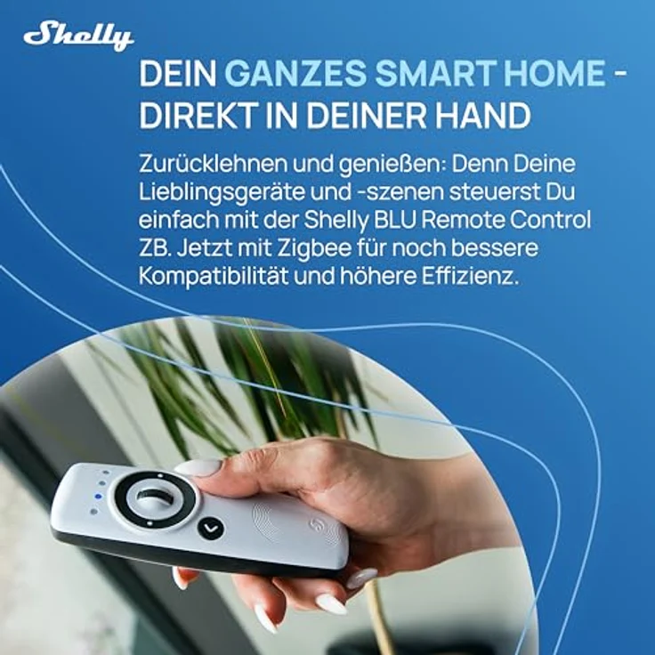 Shelly BLU Remote Control ZB, Zigbee Fernbedienung mit Gestensteuerung, Weiß, lange Batterielaufzeit – Bild 2