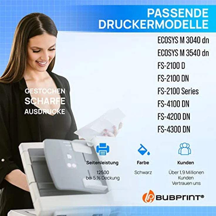 Bubprint Toner kompatibel mit Kyocera TK-3100, Schwarz, 12.500 Seiten Druckleistung, einfache Installation – Bild 2
