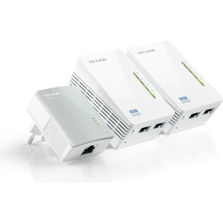 TP-Link TL-WPA4220T Kit, Powerline-Adapter mit 500 Mbit/s, WLAN N, Weiss/Grau