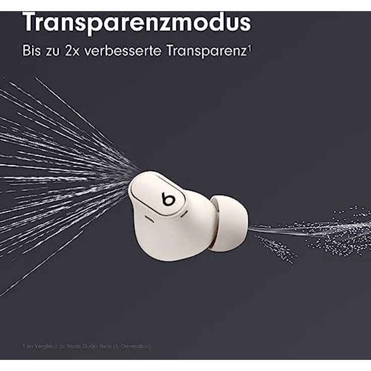 Beats Studio Buds + (2023) – Komplett kabellose Noise Cancelling In-Ear Kopfhörer, verbesserte Apple & Android Kompatibilität, eingebautes Mikrofon, Schweiß-beständige Bluetooth Kopfhörer - Cremeweiß – Bild 3