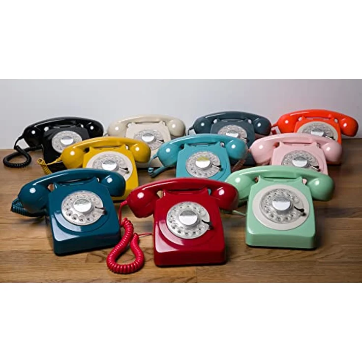 GPO 746ROTARYORA Retro Telefon mit Wählscheibe im 70er Jahre Design - Orange – Bild 10