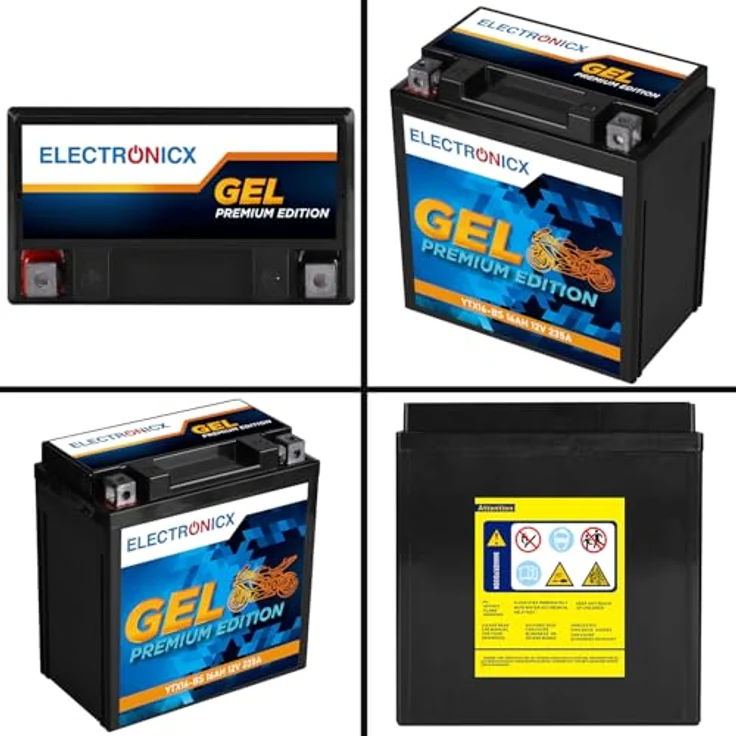 Electronicx Extreme Edition GEL Motorradbatterie 16Ah 12V für Motorrad, Roller, Quad & ATV - wartungsfrei, rüttelfest, auslaufsicher, tiefentladungsfest – Bild 9
