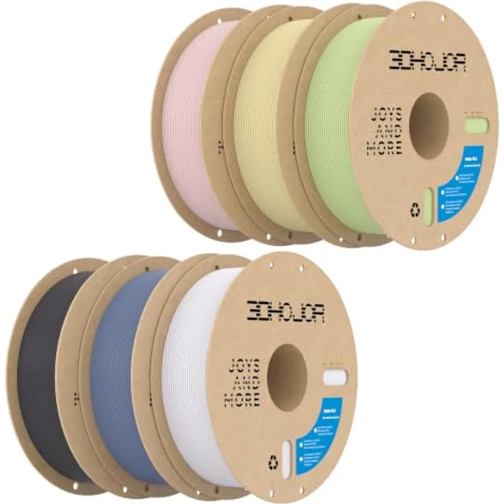 3DHoJor Matte PLA Filament 6KG Bundle Set B, 1.75mm mit hochwertiger matte Oberfläche, hohe Zähigkeit und bessere Haftung – Bild 1