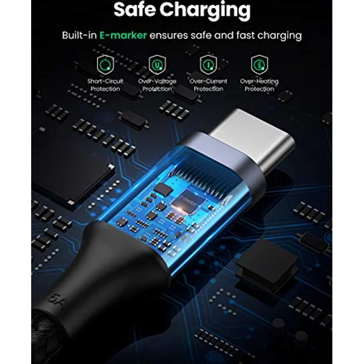 Ugreen USB Typ C - USB Typ C Kabel 2m, 100W Power Delivery, Quick Charge 3.0, grau, 480 Mbps – Bild 4