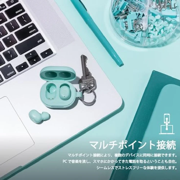 JLab JBuds Mini In Ear Kopfhörer Bluetooth Kabellos, True Wireless Kopfhörer mit Mikrofon, 20+ Stunden Headphones, Ohrhörer Kabellose, Earbuds mit USB Ladebox, Dual Connect, EQ3 Sound, Minzgrün… – Bild 3