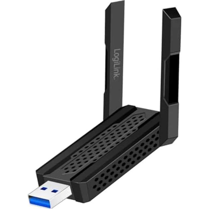 LogiLink WL0250, Wi-Fi 6E USB Adapter mit 5,8 GHz, bis zu 1201 Mbit/s, 4 dBi-Antennen, Hotspot-Funktion, USB 3.0 – Bild 1