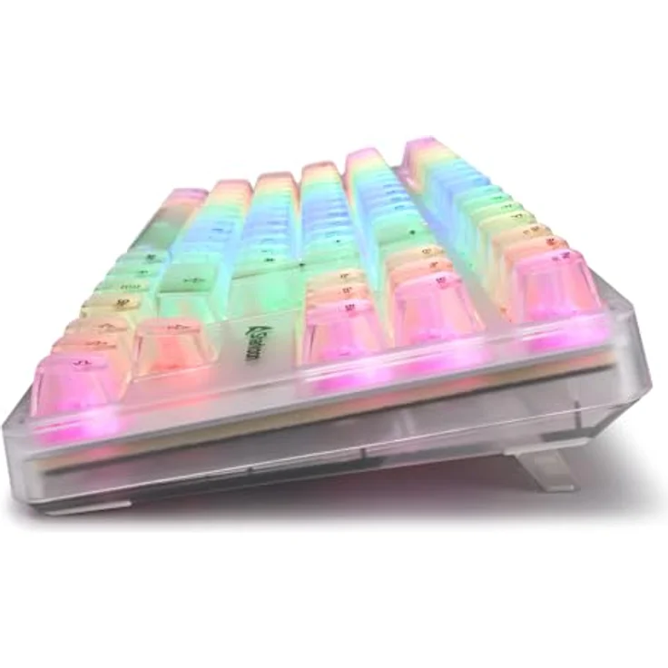 Sharkoon Crystal Shark RGB, Weiß - Transparente Tastatur mit KTT-Schaltern und TKL-Formfaktor – Bild 3