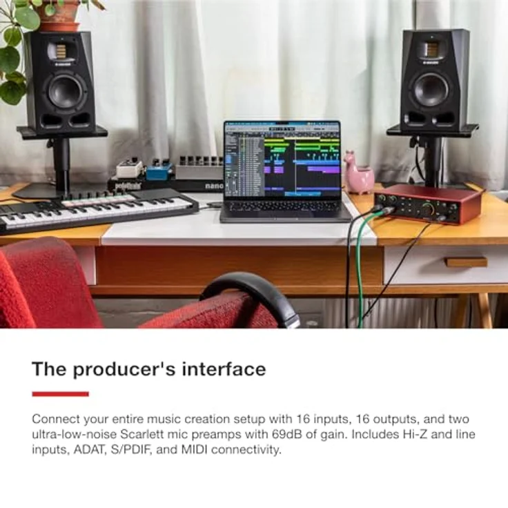 Focusrite Scarlett 16i16 4th Gen USB-Audio-Interface, 16 Eingänge und Ausgänge, 24 Bit/192 kHz, inklusive Pro Tools Intro+, Ableton Live Lite und Cubase LE – Bild 4