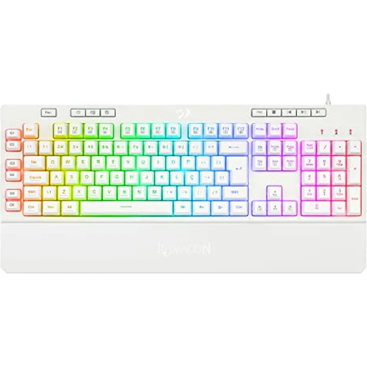 Redragon K512 Shiva White, RED-K512W-RGB, mehrfarbige RGB-Hintergrundbeleuchtung, Membrantastatur