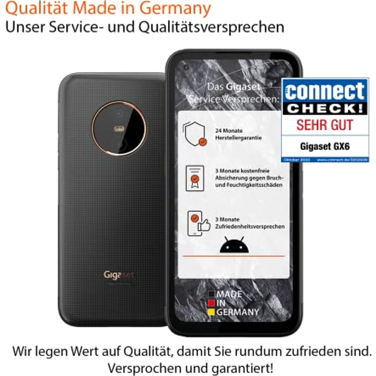Gigaset GX6 PRO Business-Smartphone 5G - staub- & wasserdicht IP68, Militärnorm - 6,6" FHD+ Display mit Gorilla Glass - 128GB+8GB RAM - 50MP Kamera - 400 std Standby - Android 12, Titanium Black – Bild 5