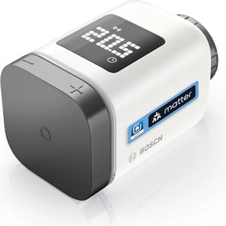 Bosch Smart Home Heizkörperthermostat II, smartes Thermostat, Flexible Nutzung im Bosch Smart Home System oder in herstellerübergreifend in Matter, anthrazit – Bild 1
