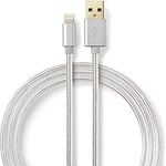Nedis USB-Kabel USB 2.0 Apple Lightning 8-Pin A Stecker 480 Mbps 12 W Vergoldet 3 m Geflochten/Nylon Aluminium