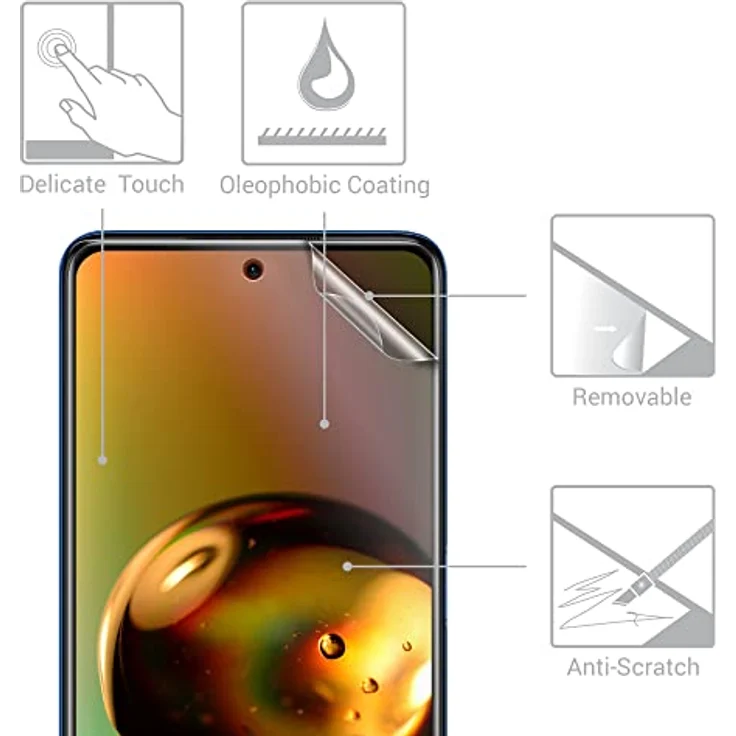 kwmobile 3X Folie matt kompatibel mit Xiaomi Poco X3 NFC/Poco X3 Pro - Displayschutzfolie Schutzfolie entspiegelt, transparent – Bild 2