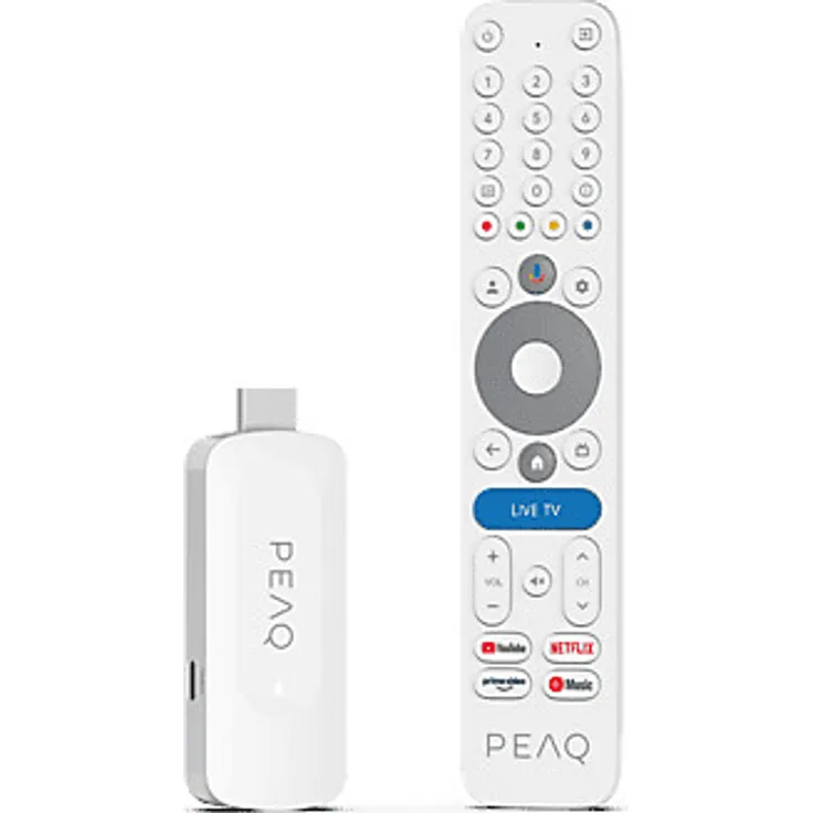 Peaq PGS 1000 TV Stick mit Google TV, Full HD, Dolby Audio & Google Assistant – Plug & Play Streaming