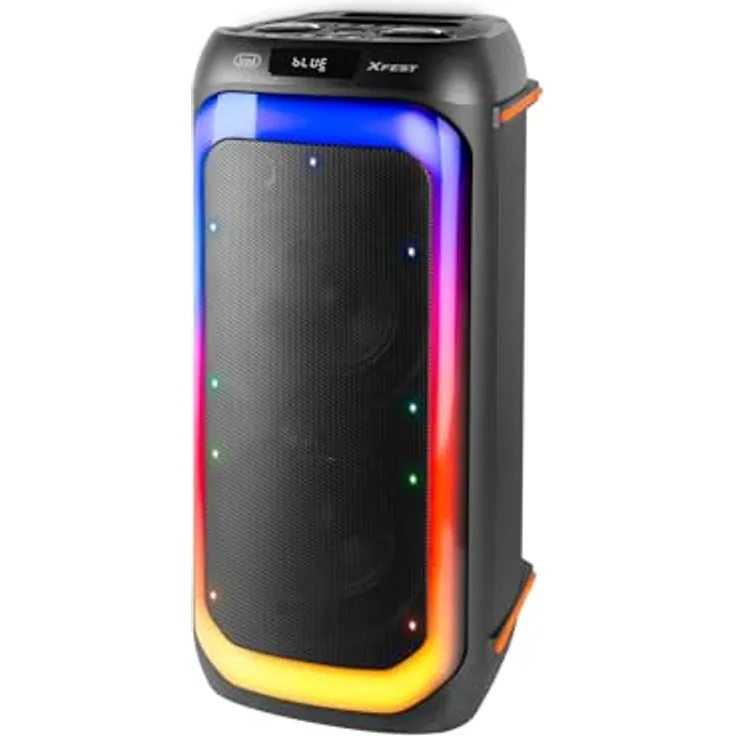 Trevi - Funk-Lautsprecher XF 780, 2-Wege-Bassreflex-System, Moving Disk Light Multicolor