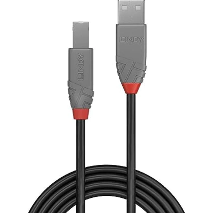 Lindy Anthra Line - USB-Kabel - USB (M) bis USB Typ B (M) - USB2.0 - 1,0m - rund - Schwarz (36672) - Preisvergleich – Bild 2