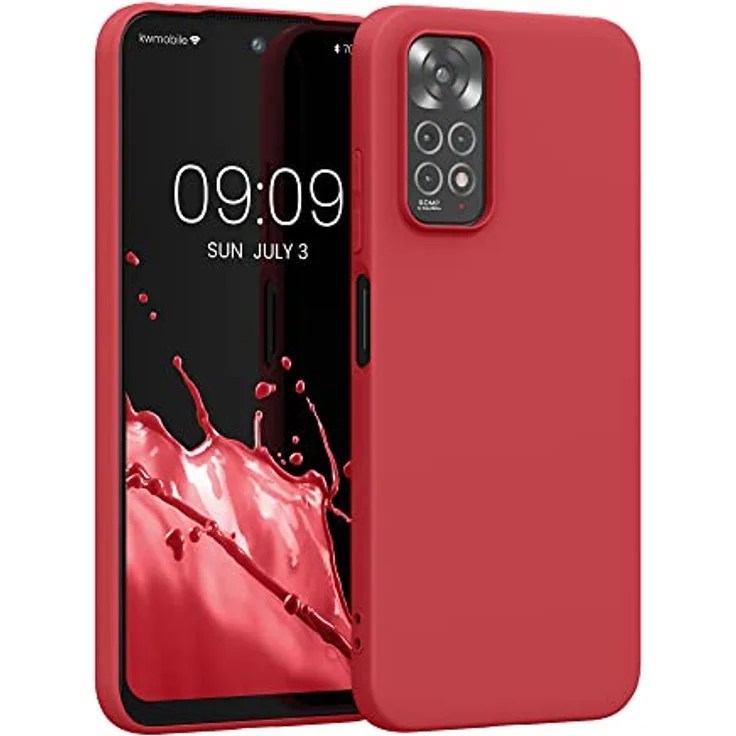 kwmobile Handyhülle für Xiaomi Redmi Note 11 / Note 11S - Flexibles TPU Case mit kabellosem Laden und rutschfester Oberfläche, Rot – Bild 1