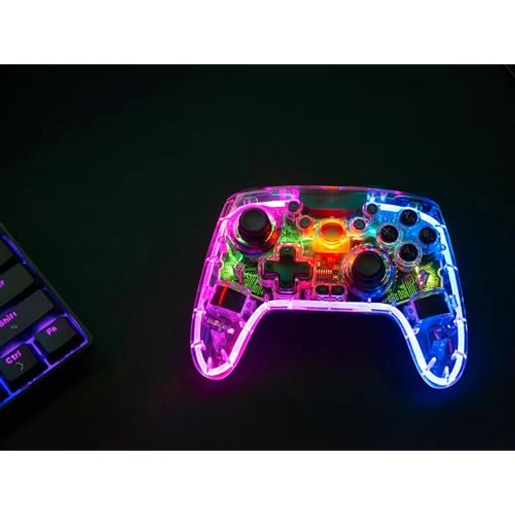 Speedlink RAIT NX RGB Gamepad, Wireless/Wired Controller für PC/Android/Switch OLED/Lite, transparente Optik, RGB-Beleuchtung, 600mAh Akku – Bild 8