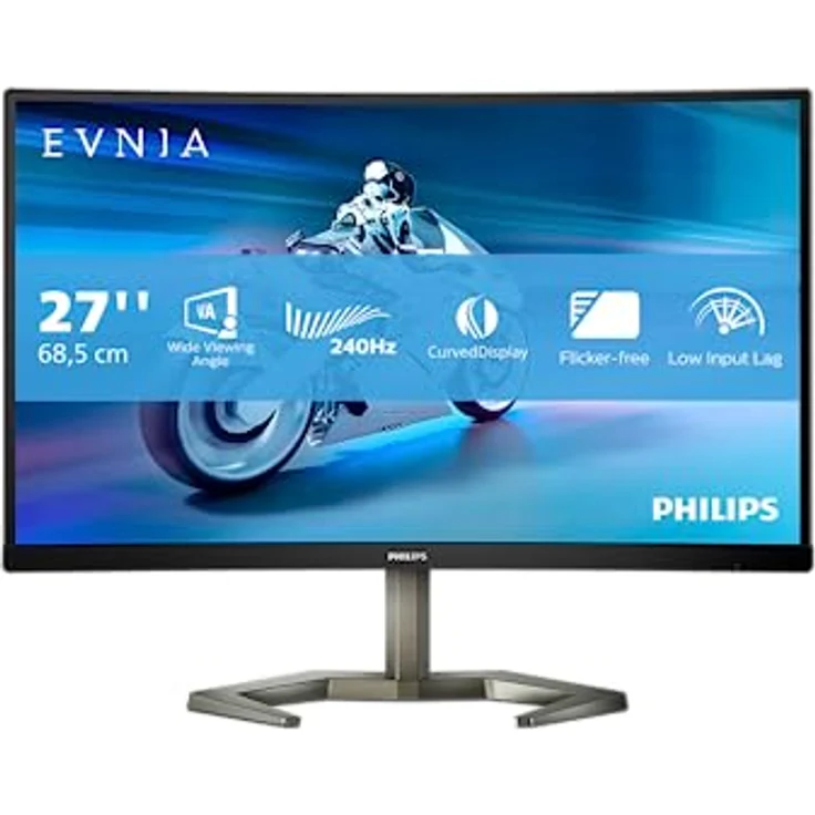 Philips Monitors Evnia 27M1C5200W - 27 Zoll FHD Curved Gaming Monitor, 240 Hz, 1 ms GtG, FreeSync Premium (1920x1080, HDMI, DisplayPort) grau – Bild 1