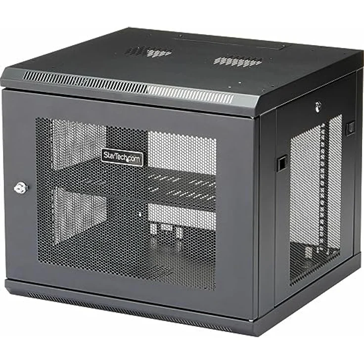 StarTech.com RK920WALM Serverschrank (9HE, zur Wandmontage, mit Scharnier, 48cm tief, mit versperrbaren Klappen, Netzwerkschrank) – Bild 2