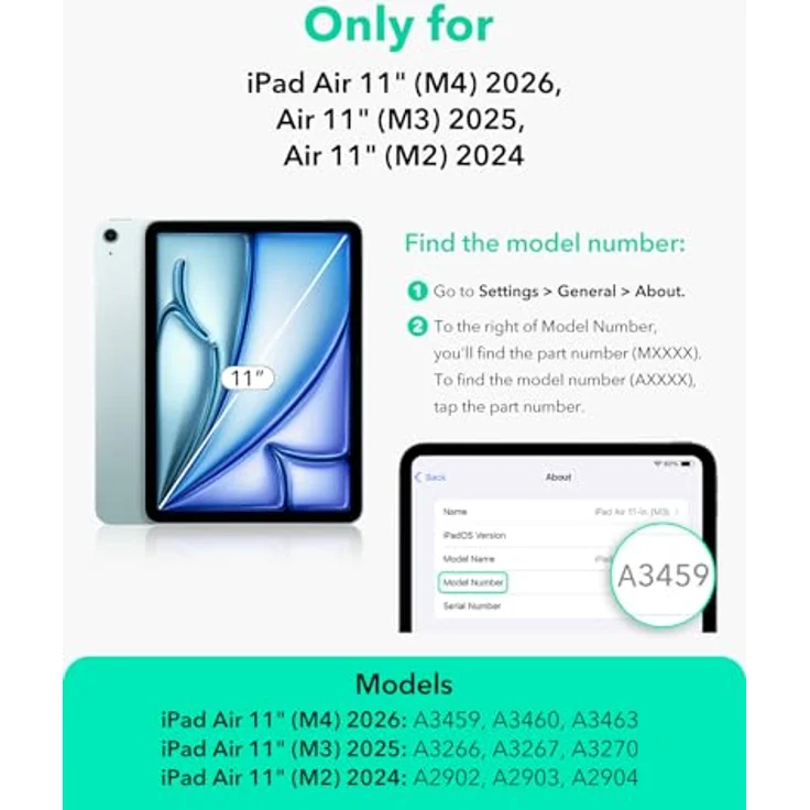ESR Magnetisch Paper-Feel Schutzfolie für iPad Air 11" (M4/M3/M2), abnehmbar, blasenfrei, für Pencil geeignet – Bild 2