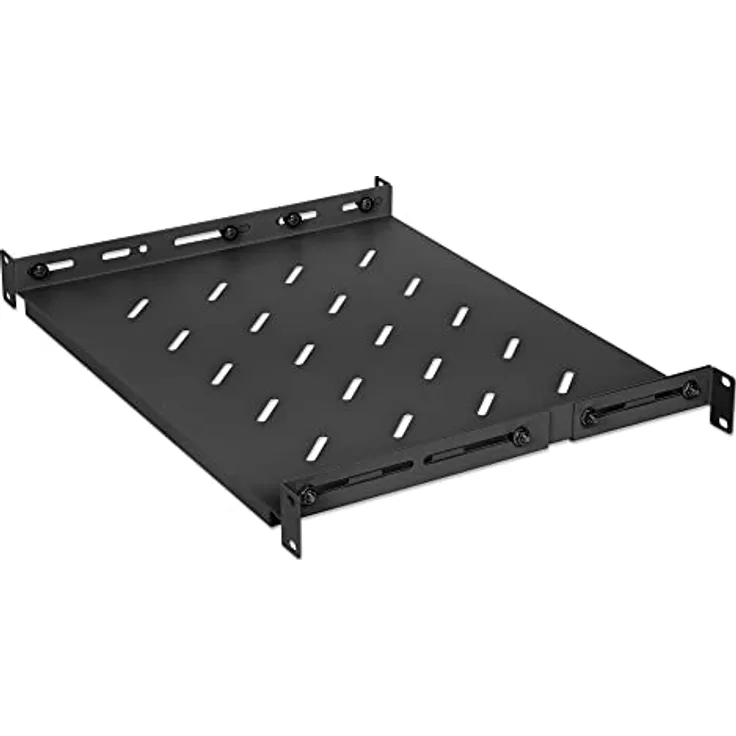 Intellinet 714082 Regal 19 Zoll Fixed mit Verstellbarer Tiefe von 350 bis 550 mm 1U Schwarz Schwarz