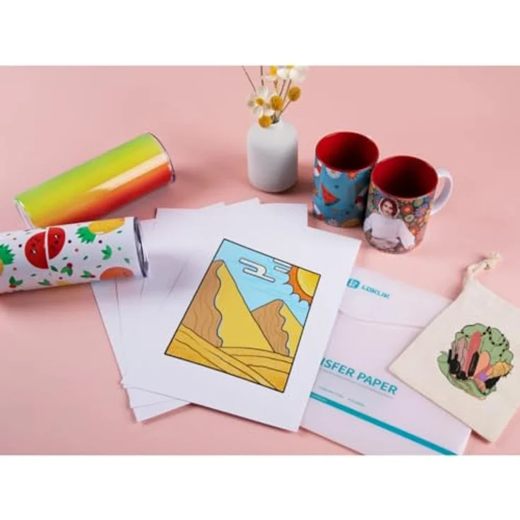 Loklik Transferpapierbogen 8er-Pack für dunkle Stoffe, Waschfeste Transferblätter Weiß mit spezieller Beschichtung – Bild 6