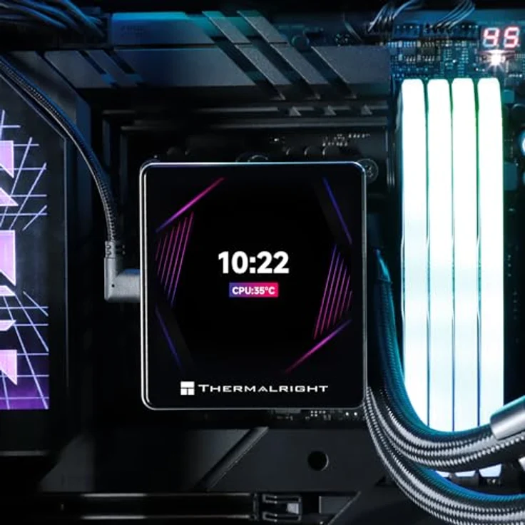 Thermalright Grand Vision 360 ARGB, All-in-One CPU Wasserkühler mit RGB-Beleuchtung, Schwarz, 3x 120 mm Lüfter, leiser Betrieb, kompatibel mit vielen Prozessorsockeln – Bild 8