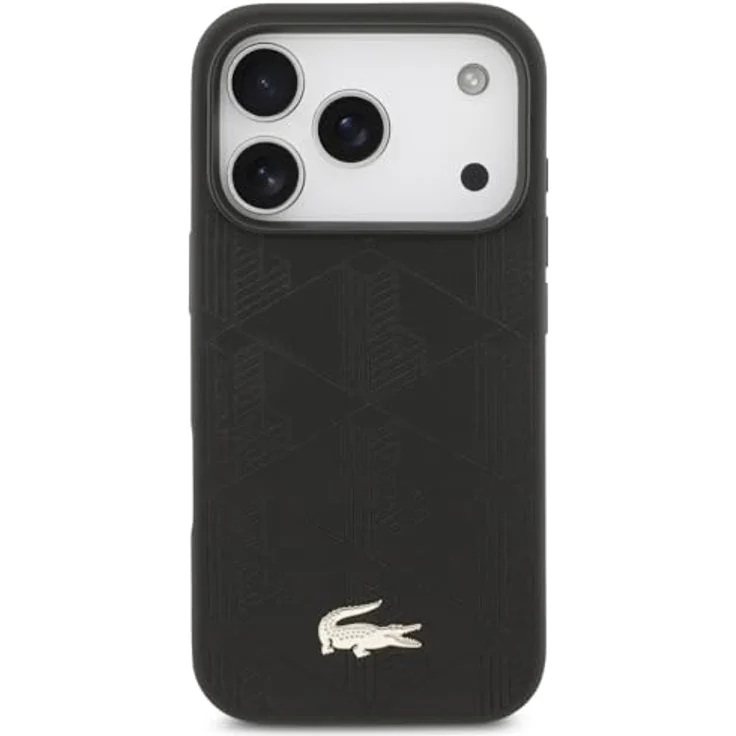 Lacoste Hardcase Monogramme Gold Logo MagSafe (LCHMP17LPNOK), PU-Leder Smartphone Hülle für iPhone 17 Pro, Schwarz mit exklusivem Design und Kratzschutz – Bild 3