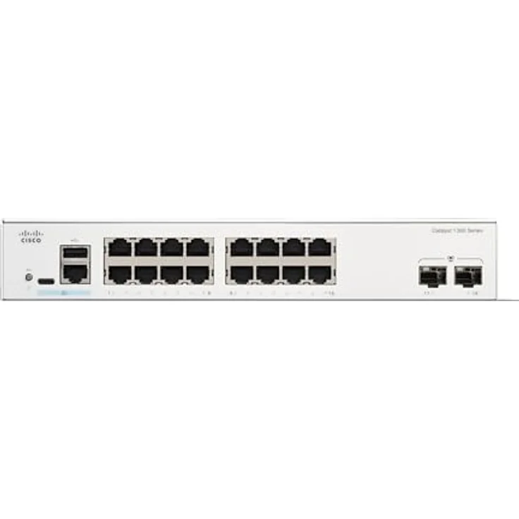 Cisco Catalyst 1300-16T-2G-Managed-Switch, 16-Port-GE, 2 x 1-GE-SFP, eingeschränkter Lebenszeitschutz (C1300-16T-2G) – Bild 2