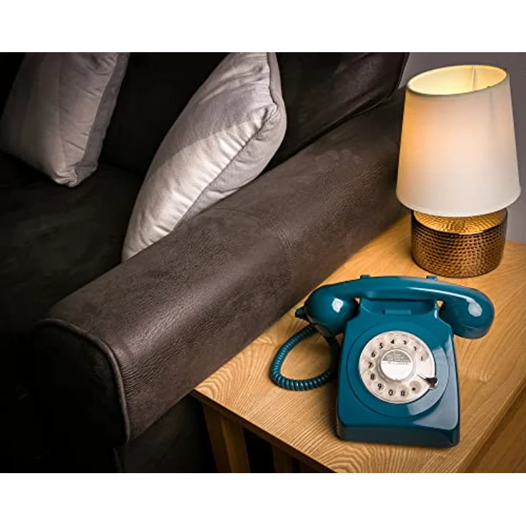 GPO 746ROTARYAZU Retro Telefon mit Wählscheibe im 70er Jahre Design - Azurblau, GPOROTARYAZU – Bild 3
