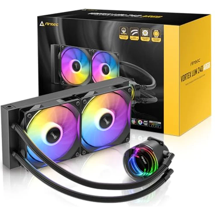 Antec Vortex Lum 240 ARGB Wasserkühlung mit Spezialdesign und ARGB-Lichteffekten – Bild 2