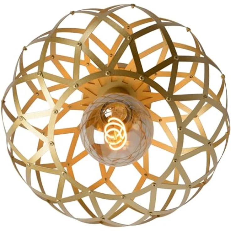 LUCIDE WOLFRAM - Deckenleuchte - Ø 30 cm - Dimmbar - Mattes Gold/Messing – Bild 5