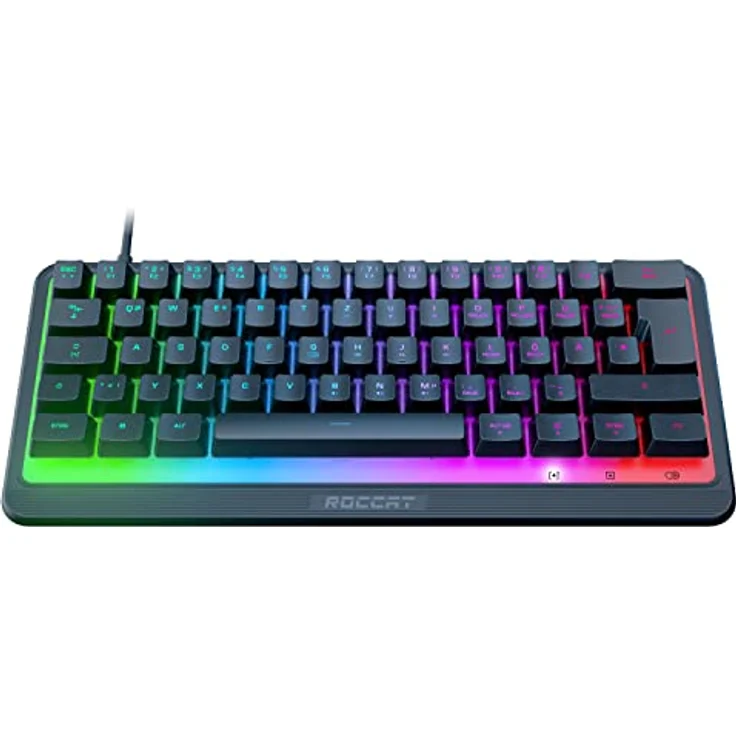Roccat Magma Mini - RGB-Gaming-Tastatur in 60 Prozent Größe mit 5 programmierbaren Beleuchtungszonen, Tasten-Switches mit Membran, programmierbaren Zweitfunktionen, Anti-Ghosting, Spritzschutz – Bild 1