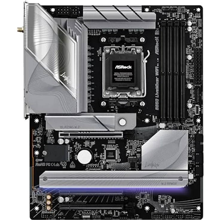 Asrock Mainboard B850 LiveMixer WiFi, ATX mit AMD B850 Chipsatz, AM5 Sockel, 3x PCIe x16, max. 256 GB Speicher – Bild 2