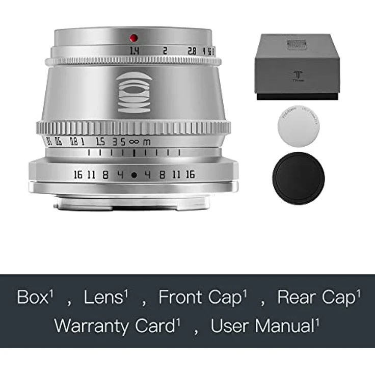 TT Artisan 35mm F1.4 APS-C Weitwinkelobjektiv für Fuji X Mount, manuelle Fokussierung, silber, mit Multi-MC-Coating – Bild 3