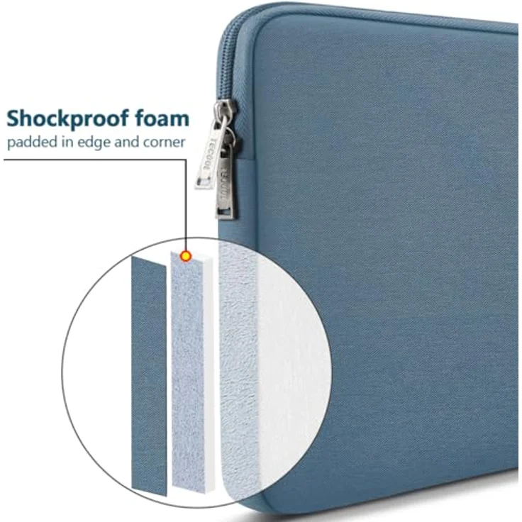 TECOOL Laptoptasche 16 Zoll, wasserdichte Laptop Hülle für MacBook Pro 16 M4/M3/M2/M1 (2019-2024), kompatibel mit Lenovo Thinkbook, Dell und HP, Denim Blau – Bild 4