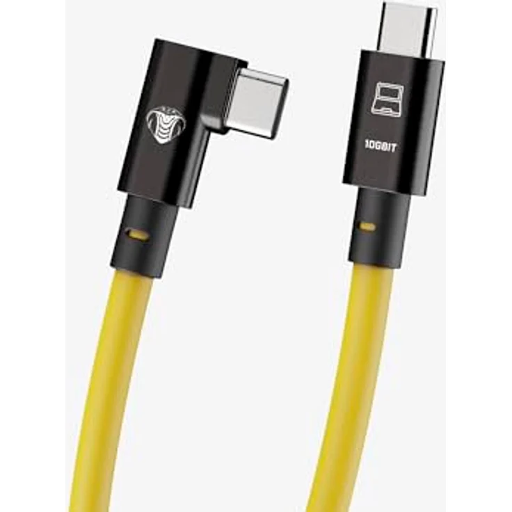 Cobra CobraTether USB-C Kabel 10 Gbit/s, 10 m, gelb, gerade und 90° abgewinkelte Anschlüsse, USB 3.2 Gen 1 – Bild 2