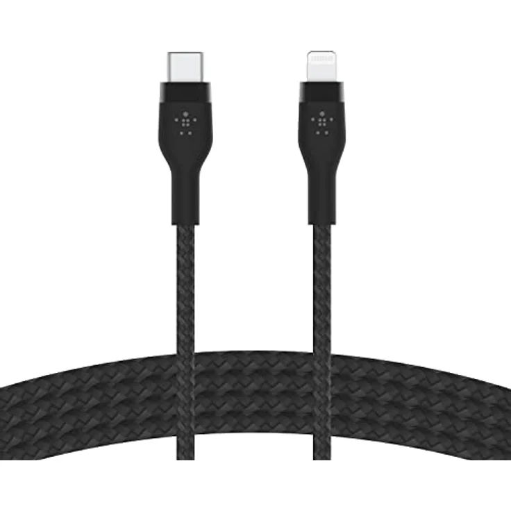 Belkin BOOST CHARGE PRO Flex USB-C zu Lightning Kabel, 15W, 2m, MFi-zertifiziert, schwarz, extrem langlebig und knickfest mit magnetischem Kabelmanagement – Bild 1