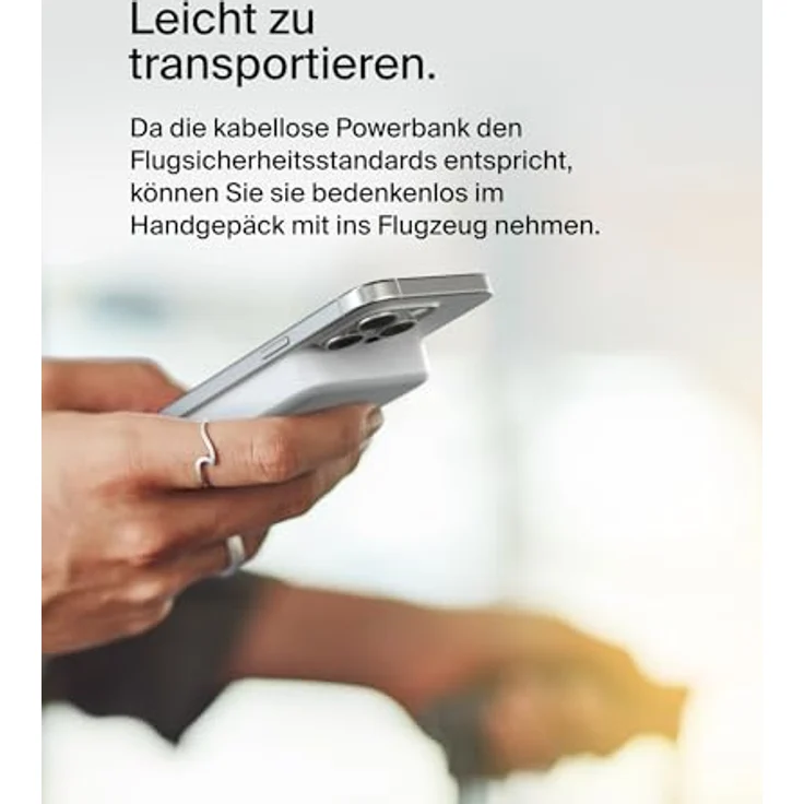 Belkin BoostCharge Pro Kabellose Powerbank 8.000 mAh mit Qi2, MagSafe-kompatibles tragbares Ladegerät mit integriertem Ständer – Weiß – Bild 5
