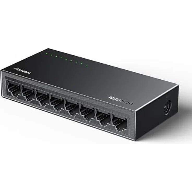 UGREEN 8-Port Gigabit Ethernet Switch, Netzwerk Switch bis 1000 Mbps, Plug-and-Play, lüfterlos, für TV/Laptop/Router – Bild 1
