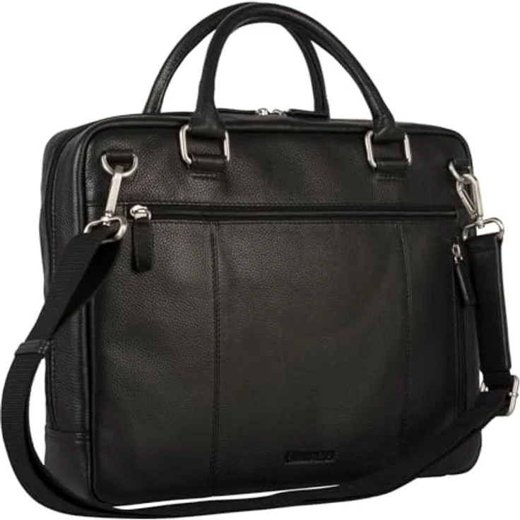 Leonhard Heyden Berlin Aktentasche Leder, 38 cm mit Laptopfach, schwarz, Trolley-geeignet – Bild 2