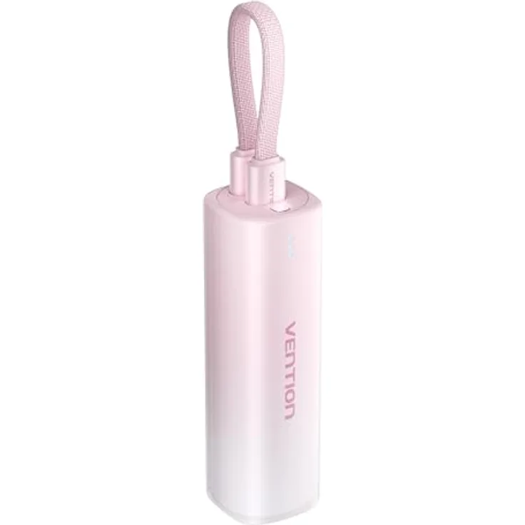 VENTION Mini Power Bank 5000mAh mit USB C & Lightning Kabel PD 20W - Rot