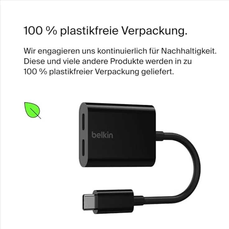 Belkin USB-C-Splitter (Audio- + Ladeadapter) USB-C-Kopfhörer-Adapter, Schnellladen mit USB-C PD für Geräte wie Galaxy S20, S10, Note10, Pixel 4 und iPad Pro – Bild 3