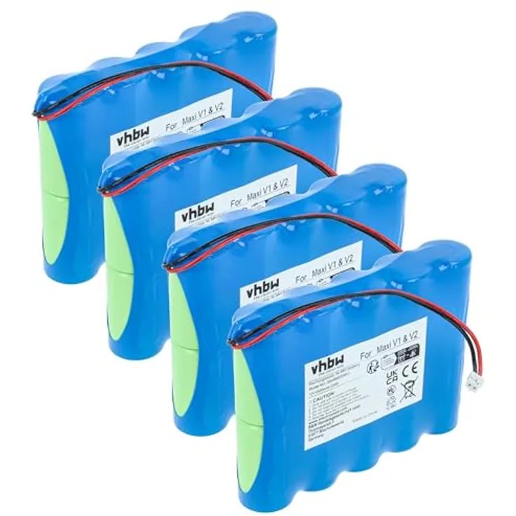 vhbw 4X Akku für ApeLight Maxi V1, V2 LED-Leuchte, 4,5 Ah, 12 V, NiMH, wiederaufladbar, langlebig