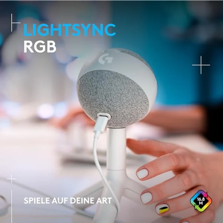 Logitech G Yeti Orb RGB Gaming-Kondensatormikrofon mit LIGHTSYNC, USB-Mikrofon zum Streaming, Schwarz – Bild 2