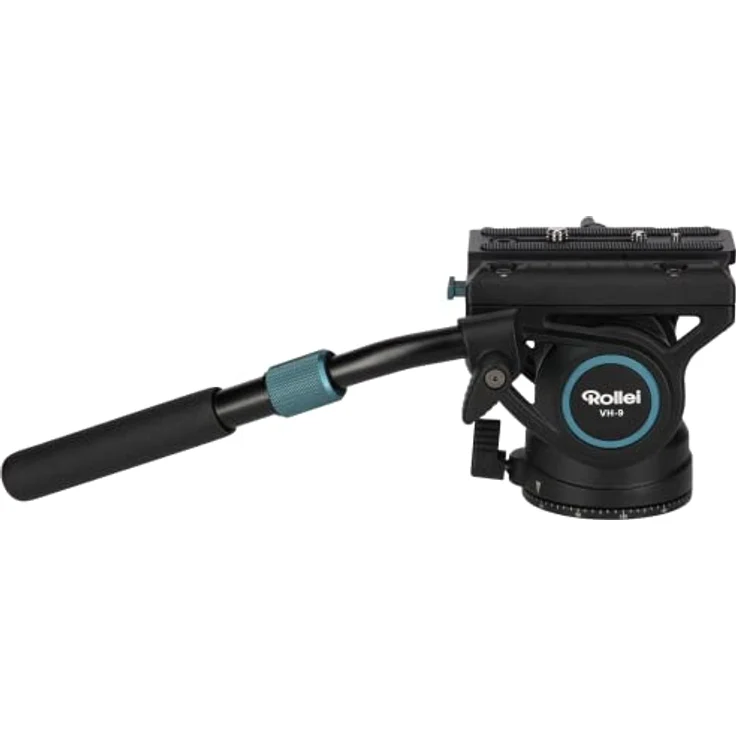 Rollei VH-9 Fluid-Videokopf, Videoneiger für Camcorder und DSLR-Kameras, für Filmaufnahmen, Videografie, Content Creation, Live-Streaming und Tragkraft 12kg – Bild 1