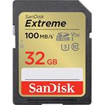 SanDisk Extreme SDHC UHS-I Speicherkarte 32 GB (V30, 100 MB/s Übertragung, U3, 4K UHD Videos, wasserdicht, stoßfest, temperaturbeständig)